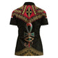Ankh Eye of Horus Egypt Women Polo Shirt Ancient Black Gold Hieroglyph Spirit - African Pride