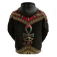 Ankh Eye of Horus Egypt Zip Hoodie Ancient Black Gold Hieroglyph Spirit - African Pride