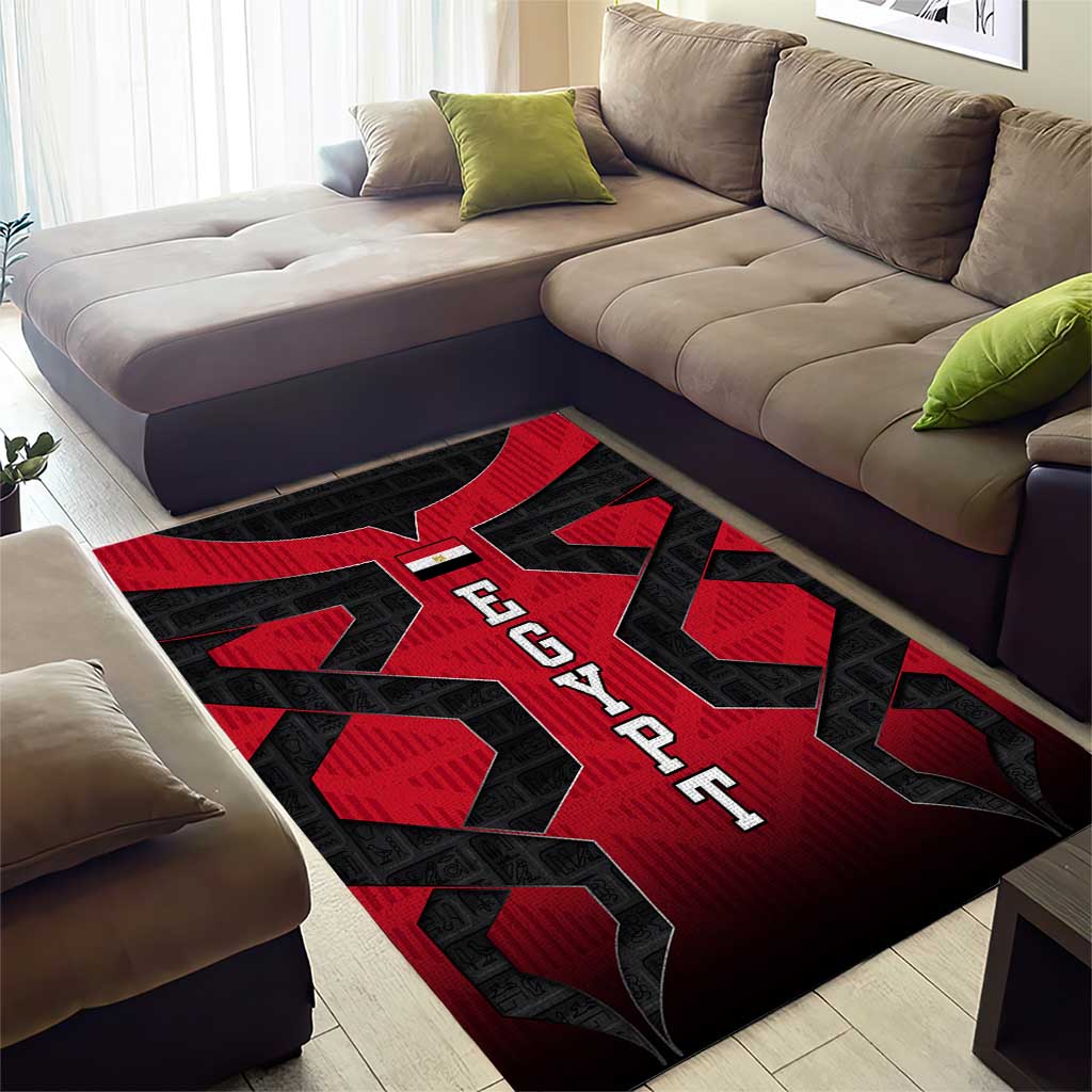 Egypt Flag Emblem Area Rug Red Black Bold Spirit - African Pride