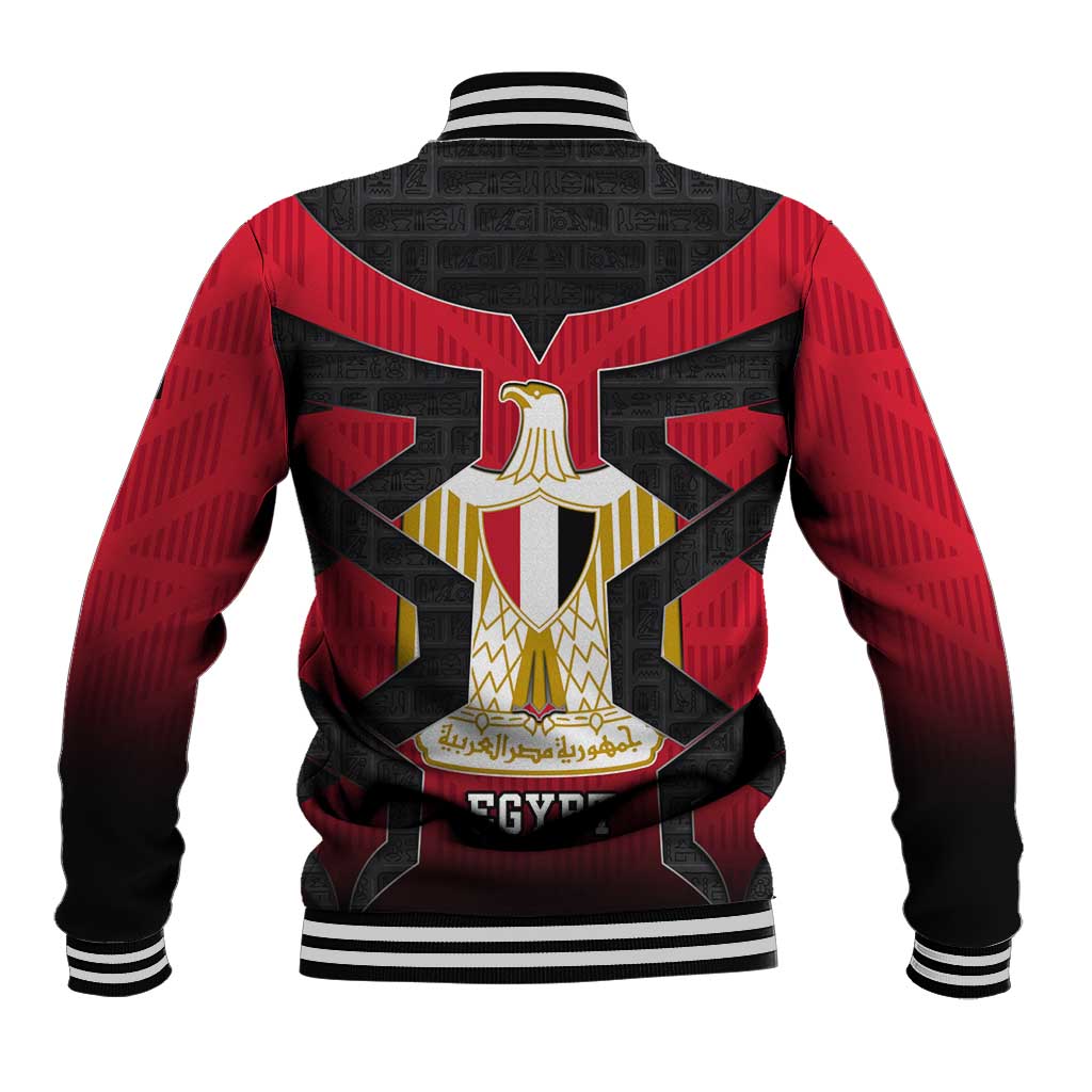 Egypt Flag Emblem Baseball Jacket Red Black Bold Spirit - African Pride