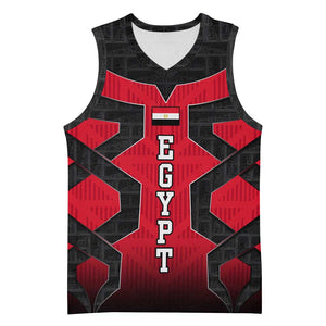 Egypt Flag Emblem Basketball Jersey Red Black Bold Spirit - African Pride