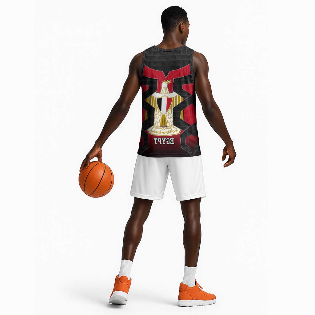 Egypt Flag Emblem Basketball Jersey Red Black Bold Spirit - African Pride