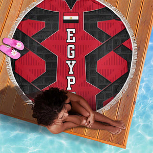 Egypt Flag Emblem Beach Blanket Red Black Bold Spirit - African Pride