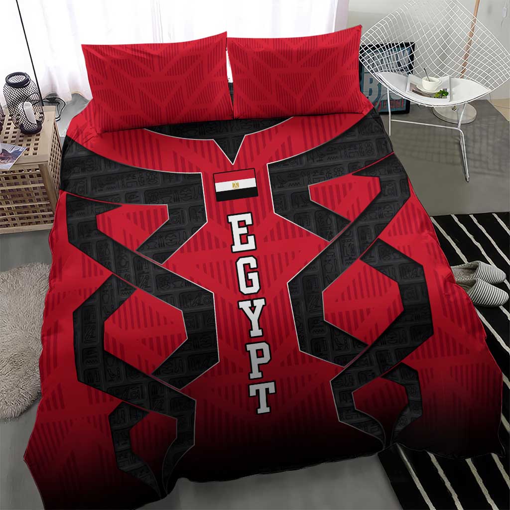 Egypt Flag Emblem Bedding Set Red Black Bold Spirit - African Pride