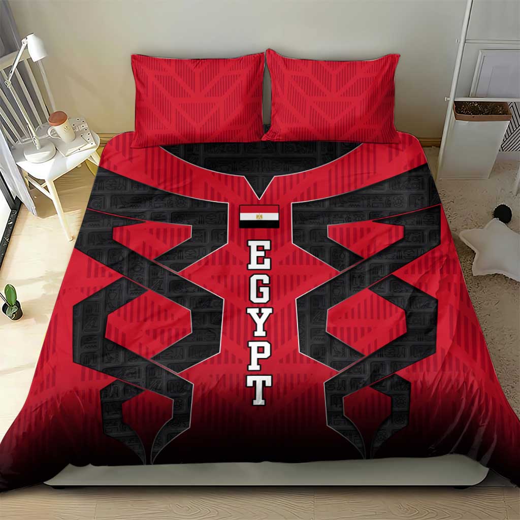 Egypt Flag Emblem Bedding Set Red Black Bold Spirit - African Pride