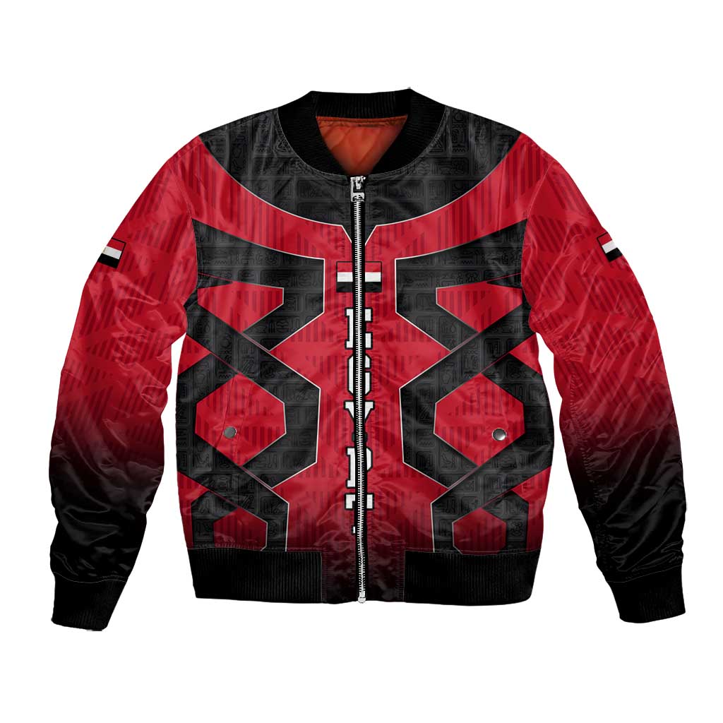 Egypt Flag Emblem Bomber Jacket Red Black Bold Spirit - African Pride