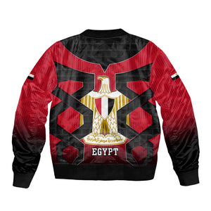 Egypt Flag Emblem Bomber Jacket Red Black Bold Spirit - African Pride