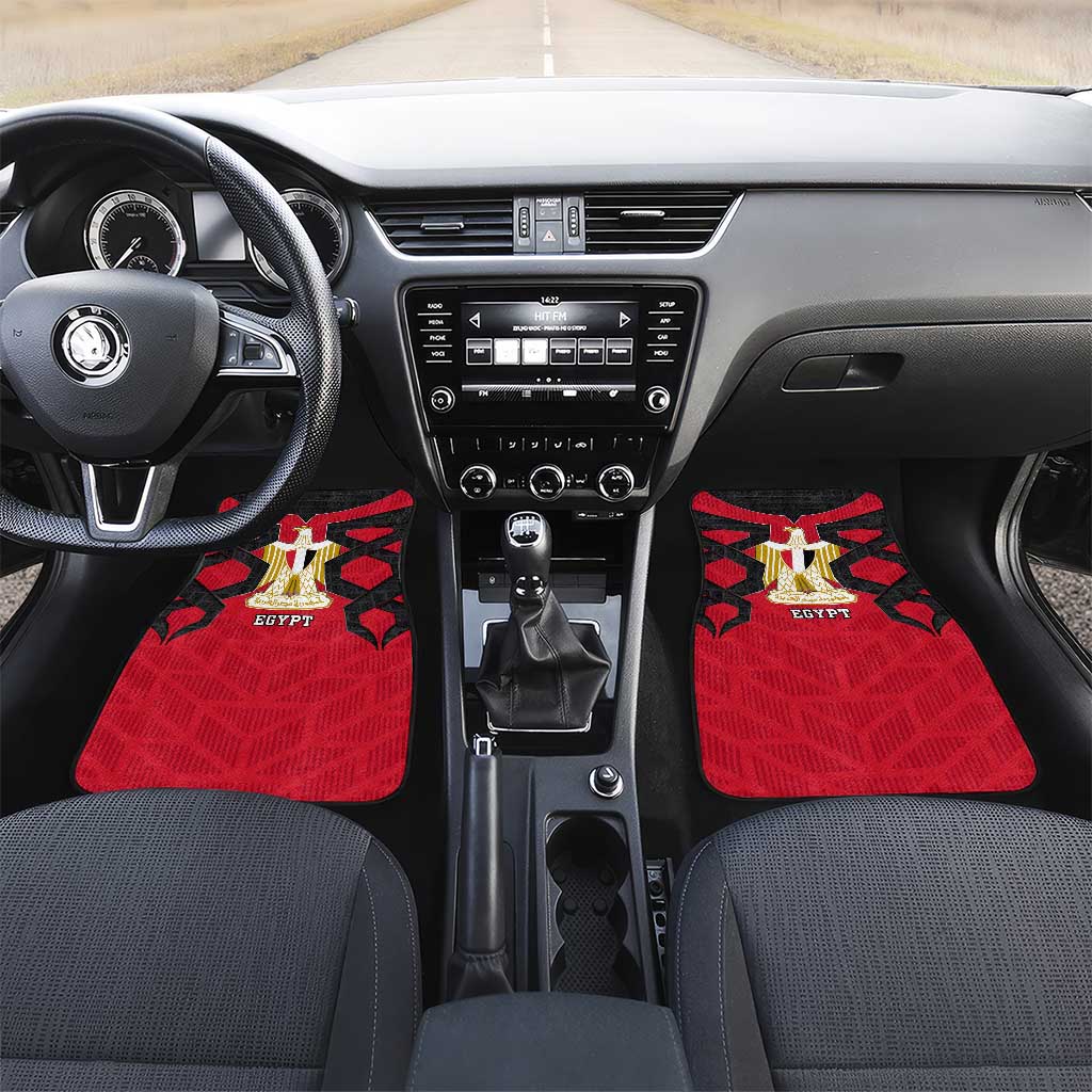 Egypt Flag Emblem Car Mats Red Black Bold Spirit - African Pride