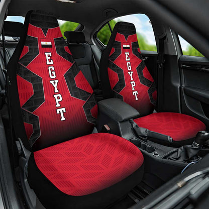 Egypt Flag Emblem Car Seat Cover Red Black Bold Spirit - African Pride