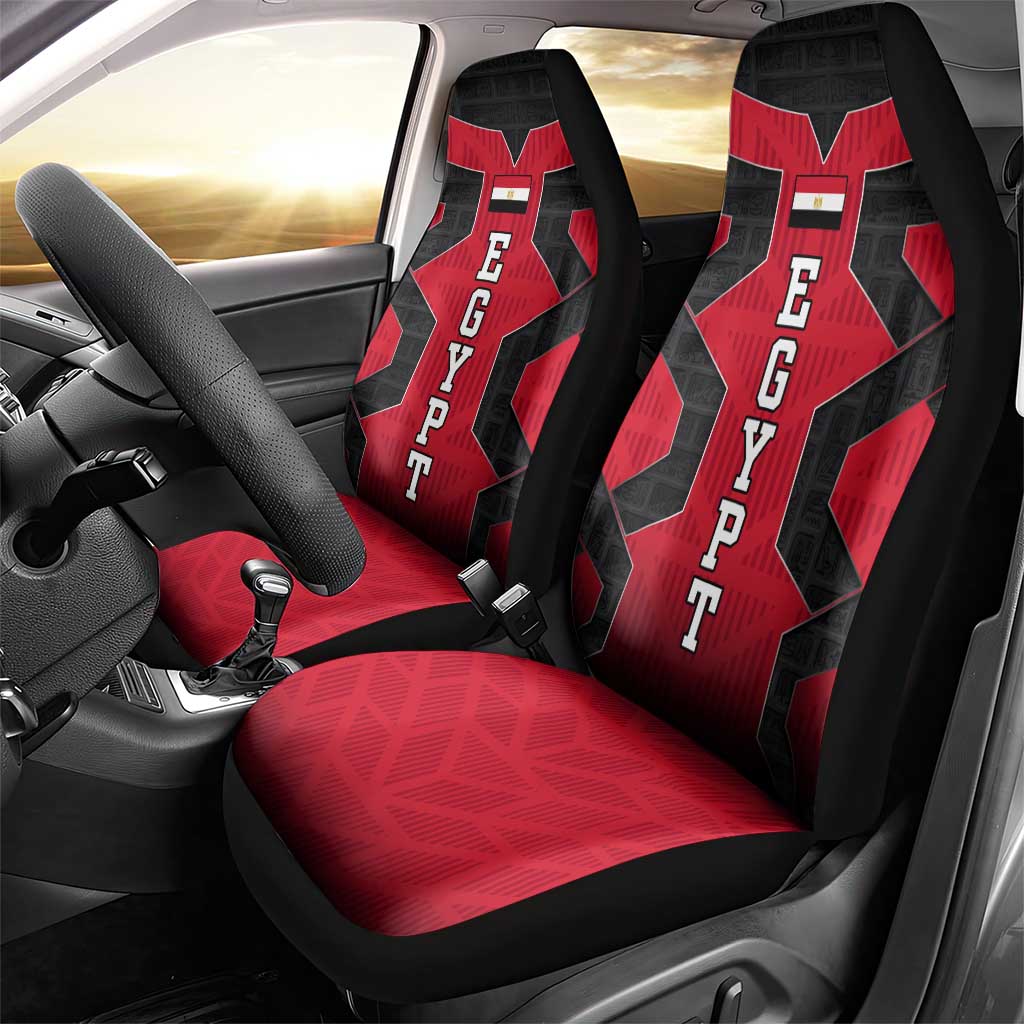 Egypt Flag Emblem Car Seat Cover Red Black Bold Spirit - African Pride