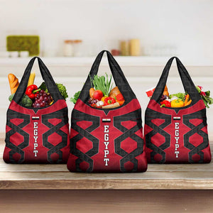 Egypt Flag Emblem Grocery Bag Red Black Bold Spirit - African Pride