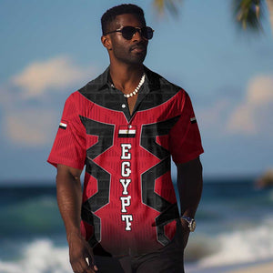 Egypt Flag Emblem Hawaiian Shirt Red Black Bold Spirit - African Pride