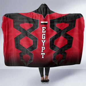 Egypt Flag Emblem Hooded Blanket Red Black Bold Spirit - African Pride