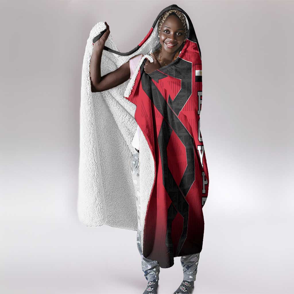 Egypt Flag Emblem Hooded Blanket Red Black Bold Spirit - African Pride