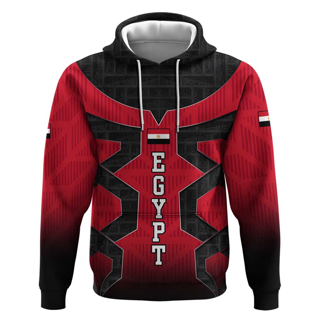 Egypt Flag Emblem Hoodie Red Black Bold Spirit - African Pride