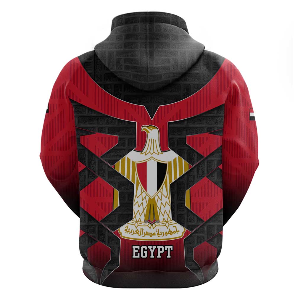 Egypt Flag Emblem Hoodie Red Black Bold Spirit - African Pride