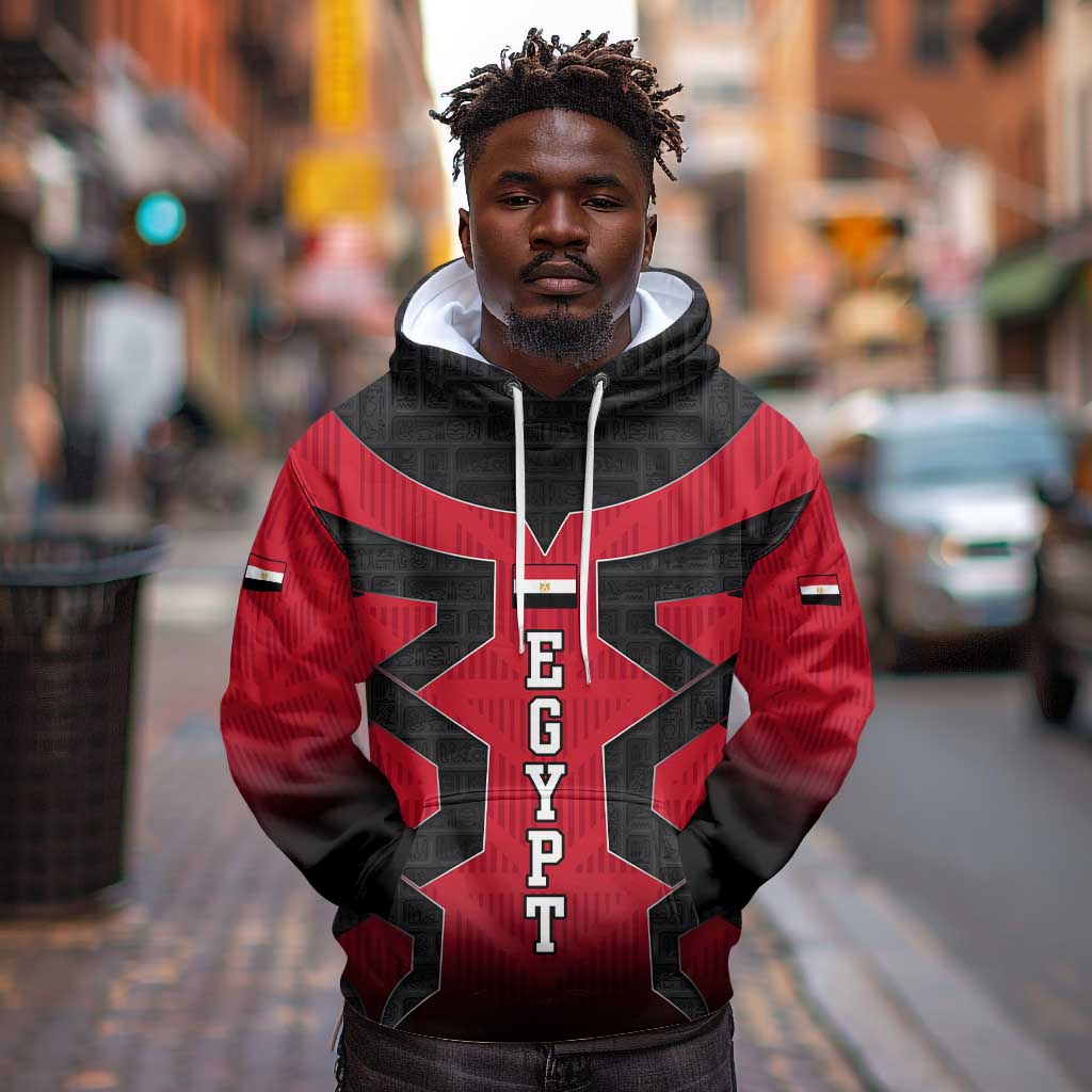 Egypt Flag Emblem Hoodie Red Black Bold Spirit - African Pride
