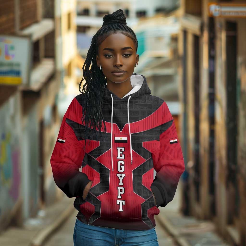 Egypt Flag Emblem Hoodie Red Black Bold Spirit - African Pride