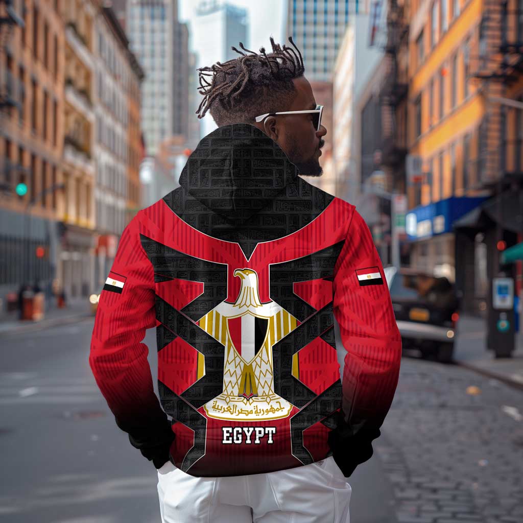 Egypt Flag Emblem Hoodie Red Black Bold Spirit - African Pride