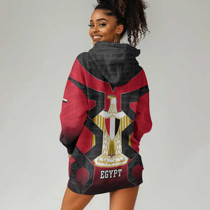 Egypt Flag Emblem Hoodie Dress Red Black Bold Spirit - African Pride