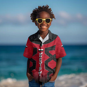 Egypt Flag Emblem Kid Hawaiian Shirt Red Black Bold Spirit - African Pride