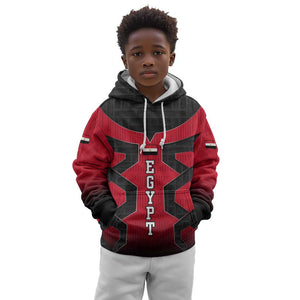 Egypt Flag Emblem Kid Hoodie Red Black Bold Spirit - African Pride