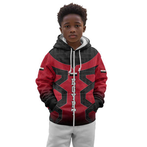 Egypt Flag Emblem Kid Hoodie Red Black Bold Spirit - African Pride
