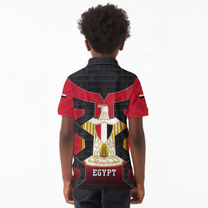 Egypt Flag Emblem Kid Polo Shirt Red Black Bold Spirit - African Pride