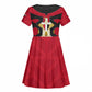 Egypt Flag Emblem Kid Short Sleeve Dress Red Black Bold Spirit - African Pride