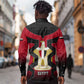 Egypt Flag Emblem Long Sleeve Button Shirt Red Black Bold Spirit - African Pride