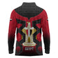 Egypt Flag Emblem Long Sleeve Polo Shirt Red Black Bold Spirit - African Pride