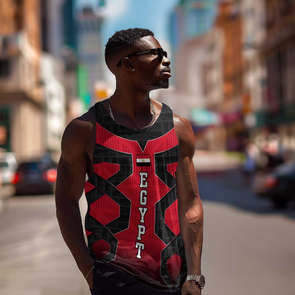 Egypt Flag Emblem Men Tank Top Red Black Bold Spirit - African Pride