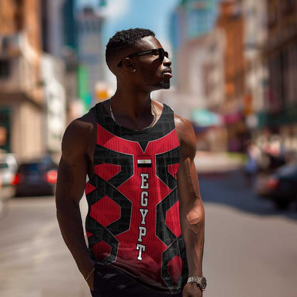 Egypt Flag Emblem Men Tank Top Red Black Bold Spirit - African Pride