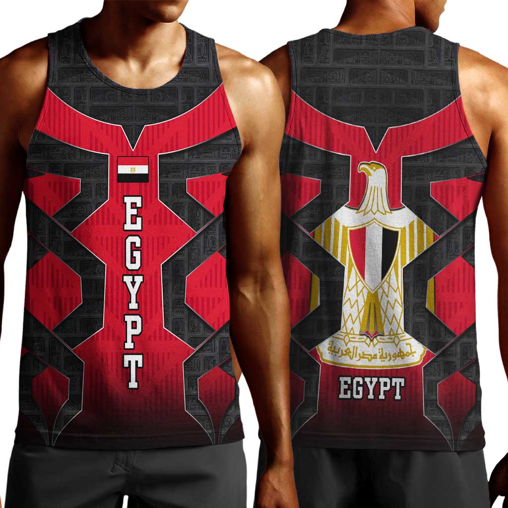 Egypt Flag Emblem Men Tank Top Red Black Bold Spirit - African Pride