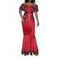 Egypt Flag Emblem Mermaid Dress Red Black Bold Spirit - African Pride