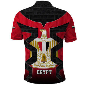 Egypt Flag Emblem Polo Shirt Red Black Bold Spirit - African Pride