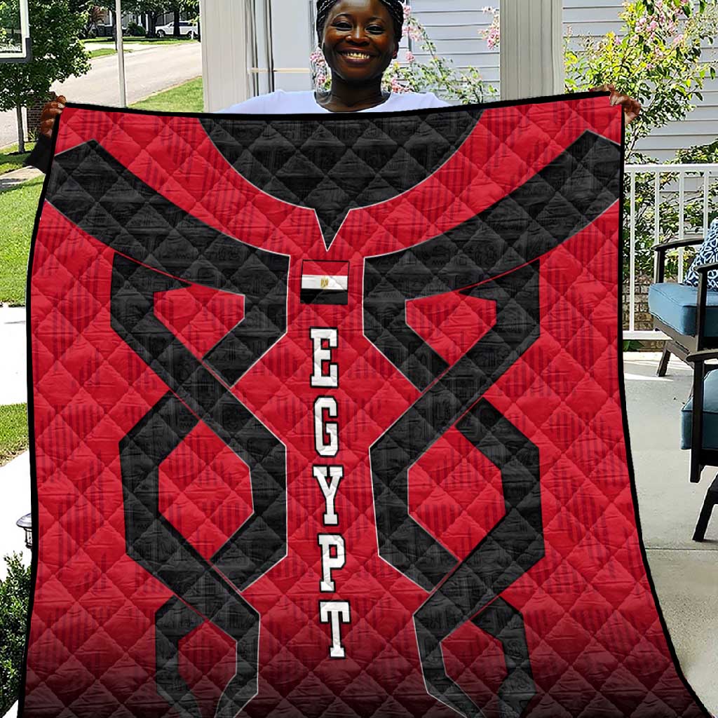 Egypt Flag Emblem Quilt Red Black Bold Spirit - African Pride
