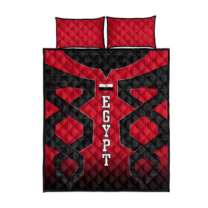 Egypt Flag Emblem Quilt Bed Set Red Black Bold Spirit - African Pride
