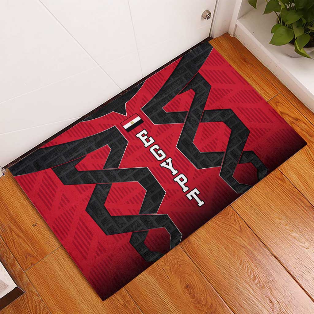 Egypt Flag Emblem Rubber Doormat Red Black Bold Spirit - African Pride