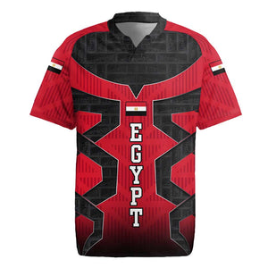 Egypt Flag Emblem Rugby Jersey Red Black Bold Spirit - African Pride