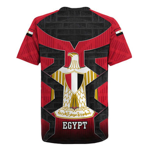 Egypt Flag Emblem Rugby Jersey Red Black Bold Spirit - African Pride