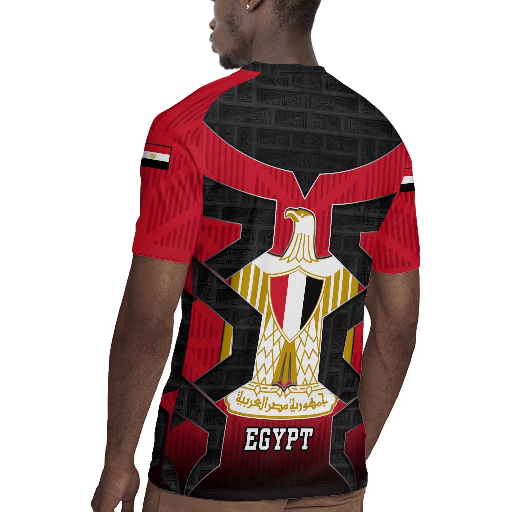 Egypt Flag Emblem Rugby Jersey Red Black Bold Spirit - African Pride