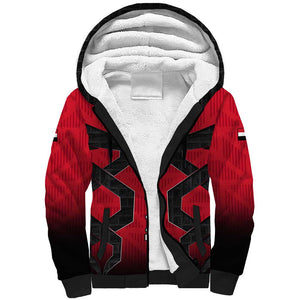 Egypt Flag Emblem Sherpa Hoodie Red Black Bold Spirit - African Pride