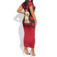 Egypt Flag Emblem Short Sleeve Bodycon Dress Red Black Bold Spirit - African Pride