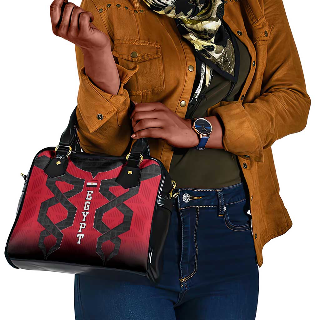 Egypt Flag Emblem Shoulder Handbag Red Black Bold Spirit - African Pride