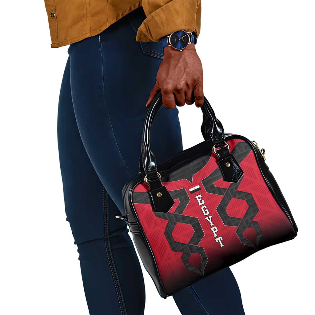 Egypt Flag Emblem Shoulder Handbag Red Black Bold Spirit - African Pride