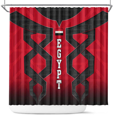 Egypt Flag Emblem Shower Curtain Red Black Bold Spirit - African Pride