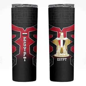 Egypt Flag Emblem Skinny Tumbler Red Black Bold Spirit - African Pride