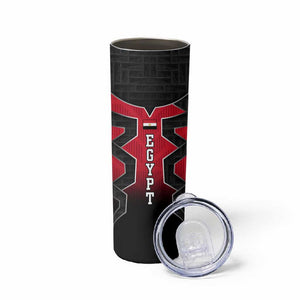 Egypt Flag Emblem Skinny Tumbler Red Black Bold Spirit - African Pride