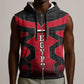 Egypt Flag Emblem Sleeveless Zip Hoodie Red Black Bold Spirit - African Pride